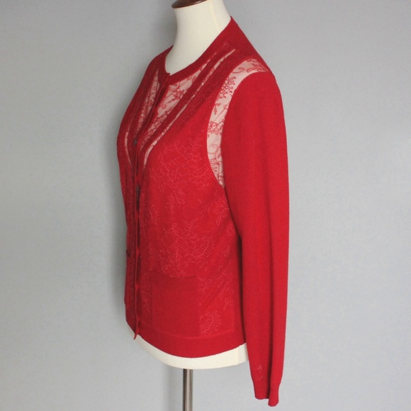 SOLD——— NINA 3 Pc Skirt Top Cardigan Set Wool & Cashmere - Picture 7 of 8